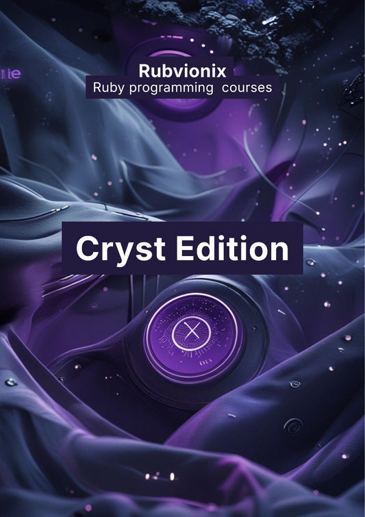 Promotional graphic for Rubvionix Ruby programming courses with a futuristic design.