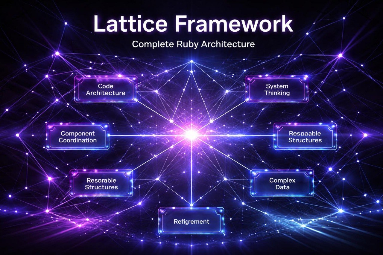 Diagram of Lattice Framework with components on a dark background