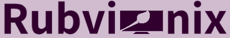 Logo of Rubvinix with a stylized design on a purple background