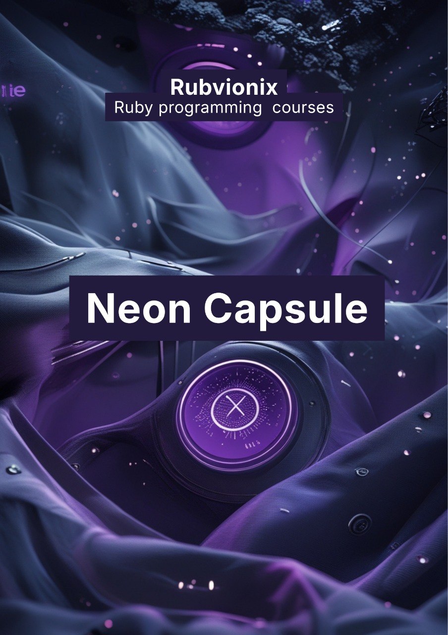 Neon capsule design with Rubvionix branding on a dark background